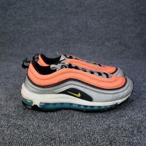 Nike Air Max 97 Shoes Youth Kids Size 7Y Orange Silver Sneakers CW6012-001‎